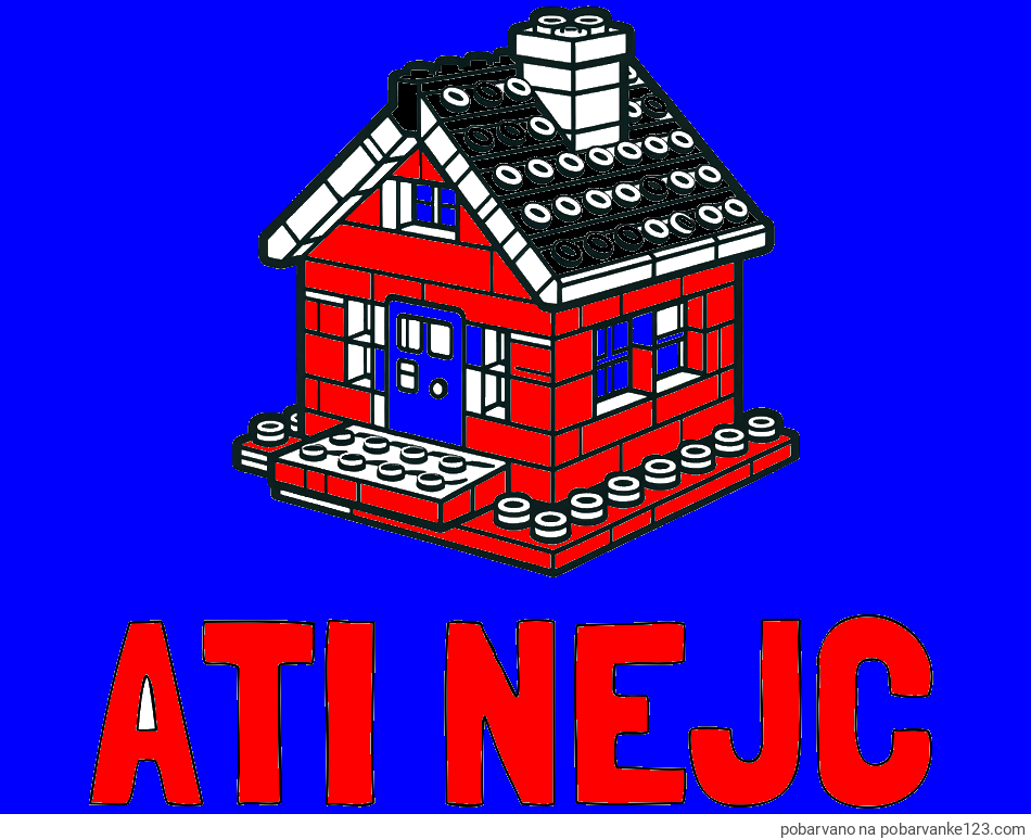 POBARVANA POBARVANKA - Pobarvanka imena ATI NEJC in pobarvanka LEGO hiške