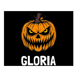 Pobarvana pobarvanka - Pobarvanka imena GLORIA in pobarvanka zlobne buče za noč čarovnic