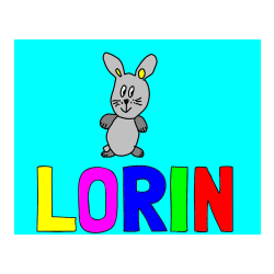 Pobarvana pobarvanka - Pobarvanka imena LORIN in zajček