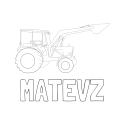 Pobarvana pobarvanka - Pobarvanka imena MATEVŽ in traktor 2