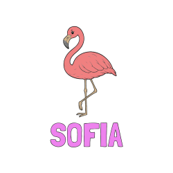 Pobarvana pobarvanka - Pobarvanka imena SOFIA in pobarvanka flaminga