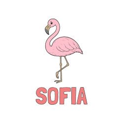 Pobarvana pobarvanka - Pobarvanka imena SOFIA in pobarvanka flaminga