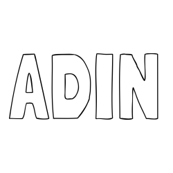 Online izdelana pobarvanka - Pobarvanka imena ADIN