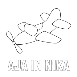 Online izdelana pobarvanka - Pobarvanka imena AJA IN NIKA in pobarvanka letala s propelerjem