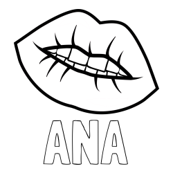 Online izdelana pobarvanka - Pobarvanka imena ANA in pobarvanka ustnic