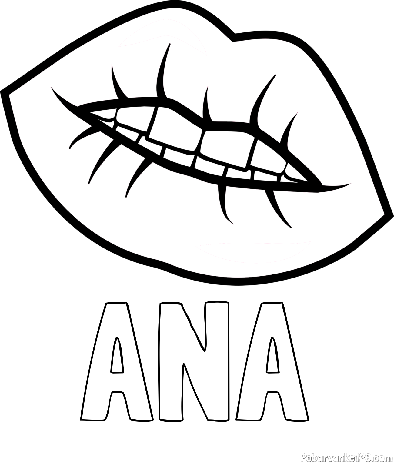 Pobarvanka imena ANA in pobarvanka ustnic