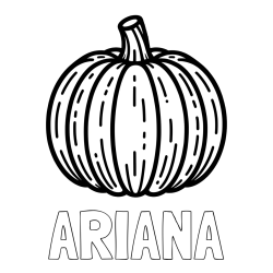 Online izdelana pobarvanka - Pobarvanka imena ARIANA in pobarvanka buče