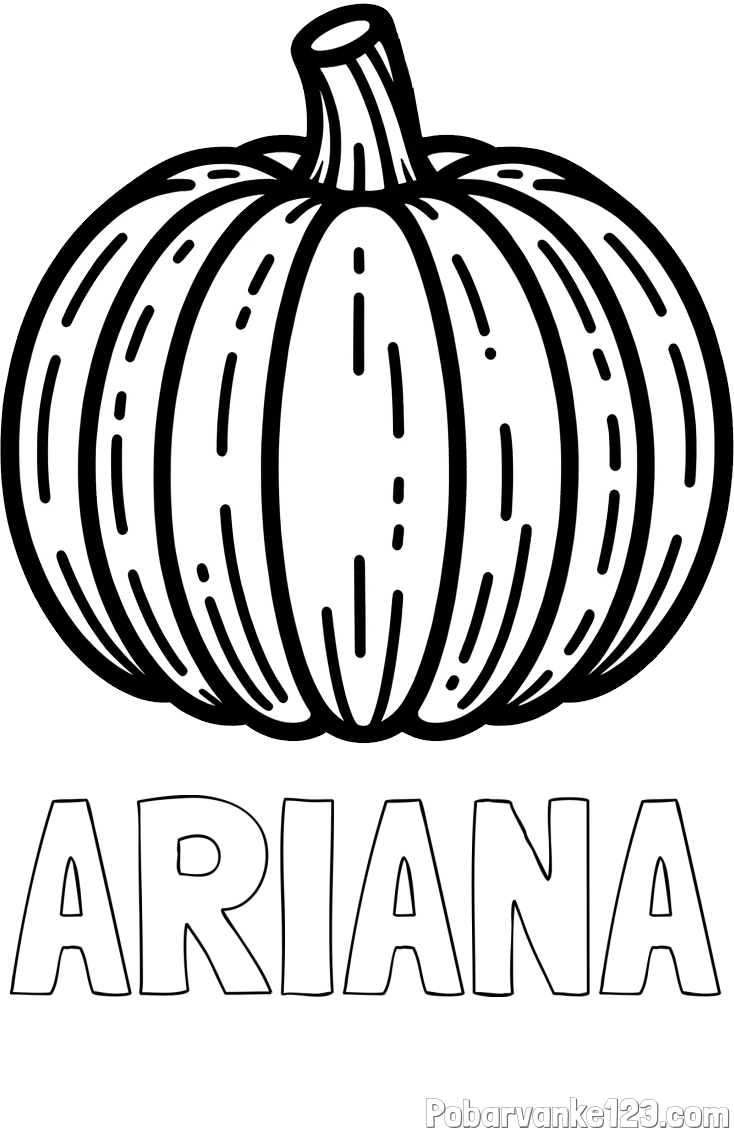 Pobarvanka imena ARIANA in pobarvanka buče