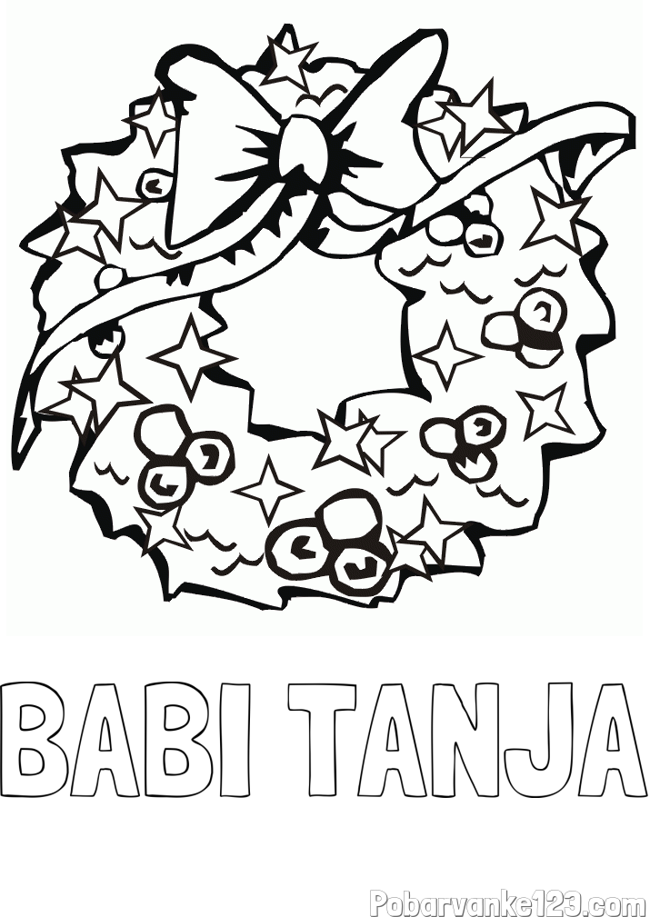 Pobarvanka imena BABI TANJA in pobarvanka lepega adventnega venčka