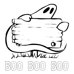 Online izdelana pobarvanka - Pobarvanka imena BOO  BOO  BOO in pobarvanka duhca in table