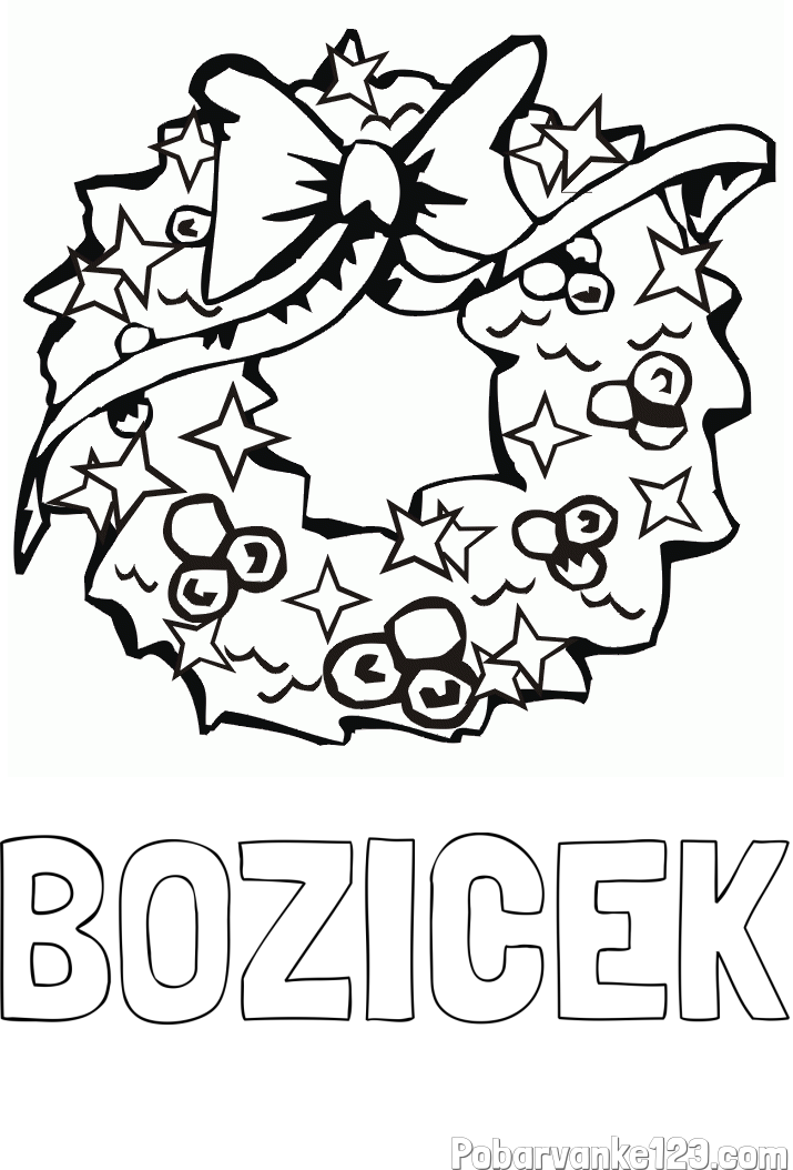 Pobarvanka imena BOŽIČEK in pobarvanka lepega adventnega venčka