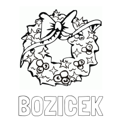 Online izdelana pobarvanka - Pobarvanka imena BOŽIČEK in pobarvanka lepega adventnega venčka