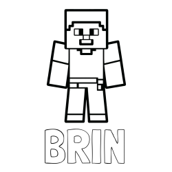 Online izdelana pobarvanka - Pobarvanka imena BRIN in pobarvanka Minecraft figurice
