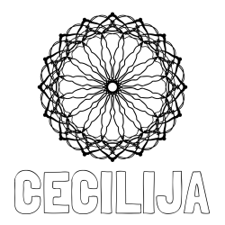 Pobarvanka imena CECILIJA in madale