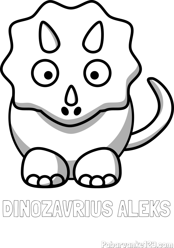 Pobarvanka imena DINOZAVRIUS ALEKS in pobarvanka dinozavra triceratops