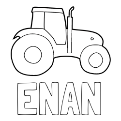 Online izdelana pobarvanka - Pobarvanka imena ENAN in otroška pobarvanka traktorja