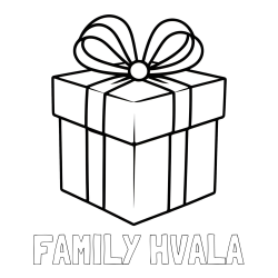 Online izdelana pobarvanka - Pobarvanka imena FAMILY HVALA in pobarvanka preprostega darila