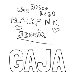 Online izdelana pobarvanka - Pobarvanka imena GAJA in a blackpink star is jennie