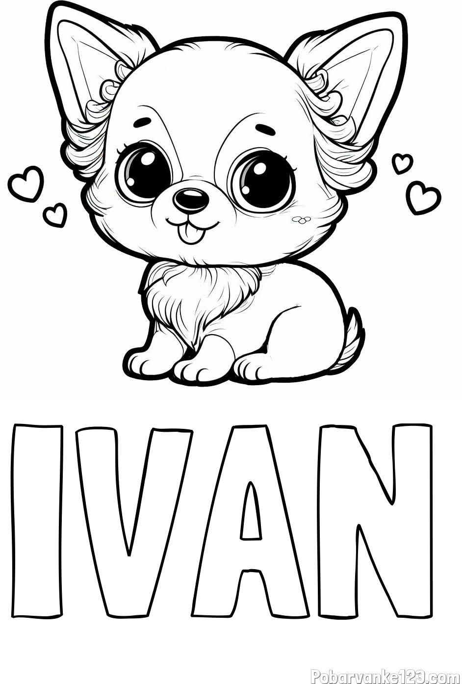 Pobarvanka imena IVAN in pobarvanka čivave