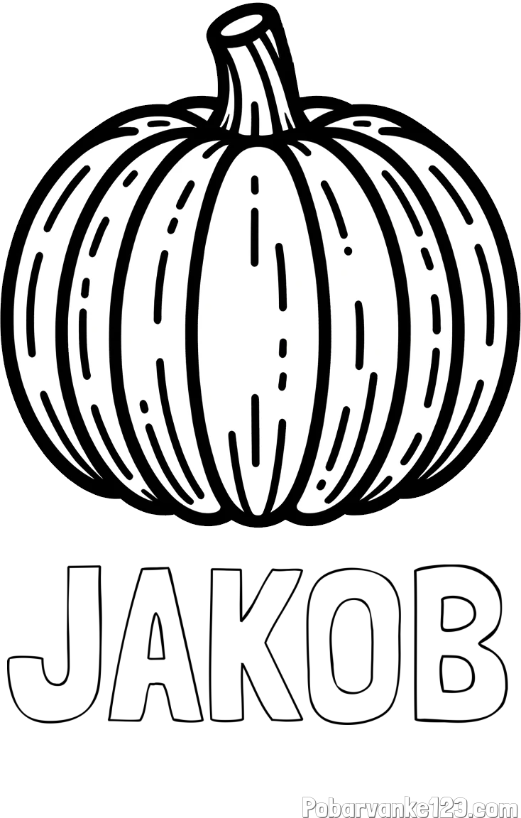 Pobarvanka imena JAKOB in pobarvanka buče