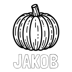 Online izdelana pobarvanka - Pobarvanka imena JAKOB in pobarvanka buče