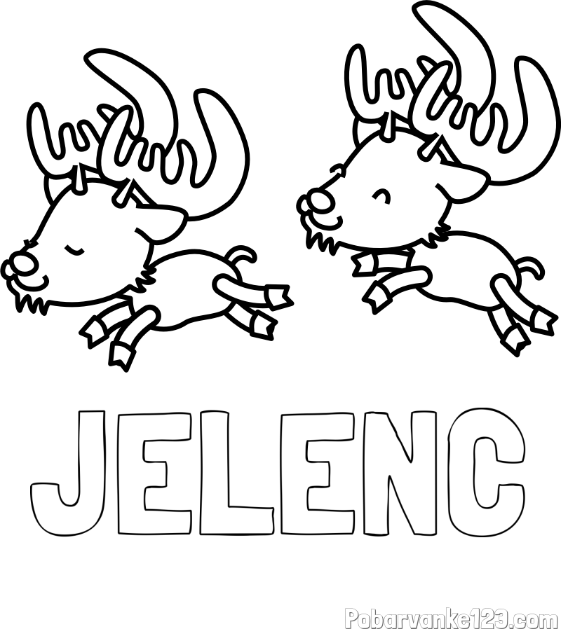 Pobarvanka imena JELENC in jelenčka
