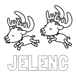 Online izdelana pobarvanka - Pobarvanka imena JELENC in jelenčka
