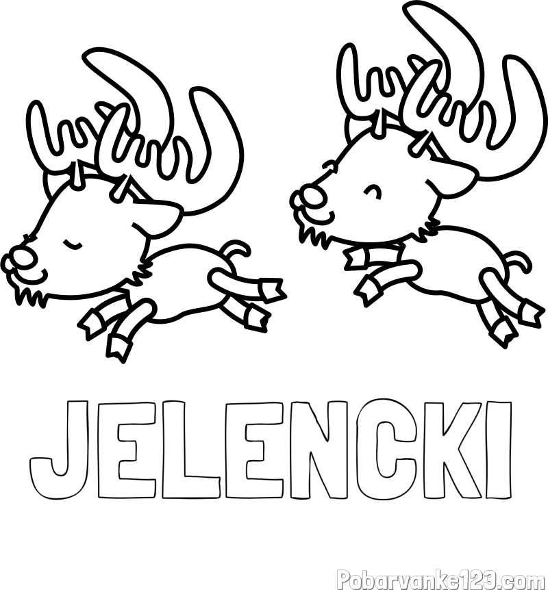 Pobarvanka imena JELENČKI in jelenčka
