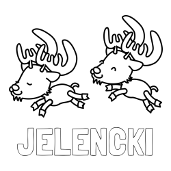 Online izdelana pobarvanka - Pobarvanka imena JELENČKI in jelenčka