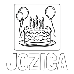 Pobarvanka imena JOŽICA in pobarvanka torte za 5. rojstni dan