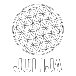 Online izdelana pobarvanka - Pobarvanka imena JULIJA in mandale