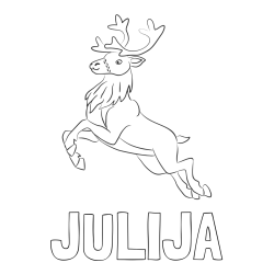 Online izdelana pobarvanka - Pobarvanka imena JULIJA in pobarvanka jelenčka Rudolfa