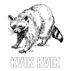 Online izdelana pobarvanka - Pobarvanka imena KVIK KVIK in pobarvanka jazbeca