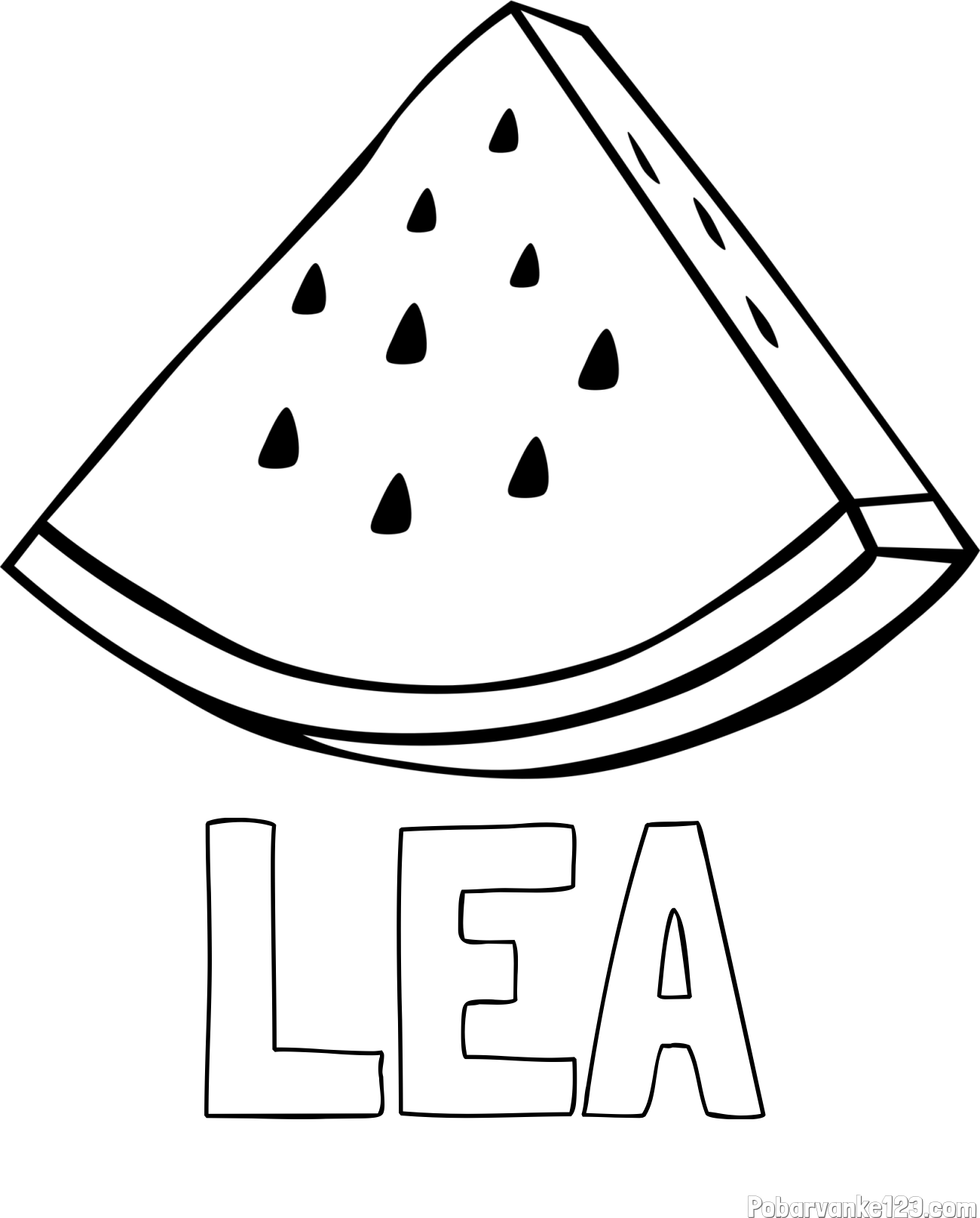 Pobarvanka imena LEA in pobarvanka lubenice