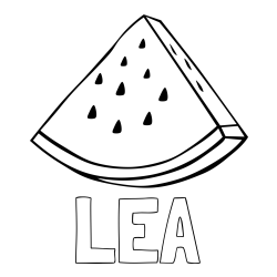 Online izdelana pobarvanka - Pobarvanka imena LEA in pobarvanka lubenice
