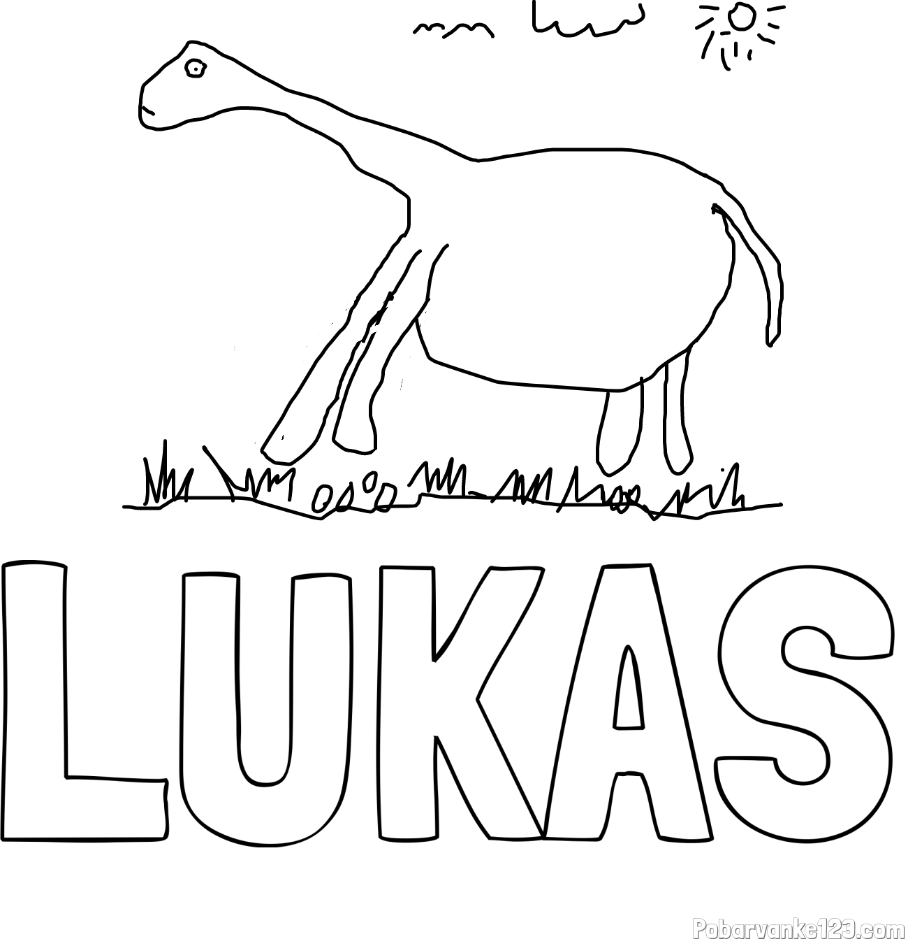 Pobarvanka imena LUKAS in DINOO