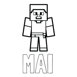 Online izdelana pobarvanka - Pobarvanka imena MAI in pobarvanka Minecraft figurice