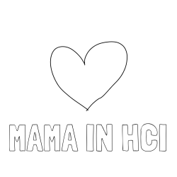 Online izdelana pobarvanka - Pobarvanka imena MAMA IN HČI in srček