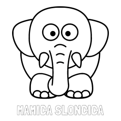 Online izdelana pobarvanka - Pobarvanka imena MAMICA SLONČICA in pobarvanka slona