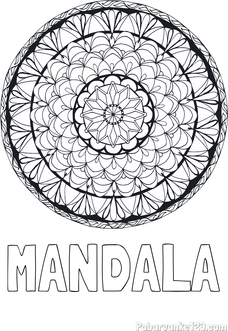 Pobarvanka imena MANDALA in mandale 4