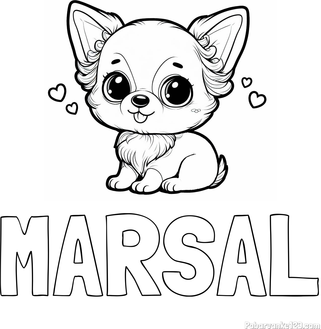 Pobarvanka imena MARSAL in pobarvanka čivave