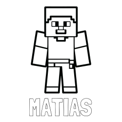 Online izdelana pobarvanka - Pobarvanka imena MATIAS in pobarvanka Minecraft figurice