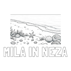 Online izdelana pobarvanka - Pobarvanka imena MILA IN NEŽA in pobarvanka morja in plaže