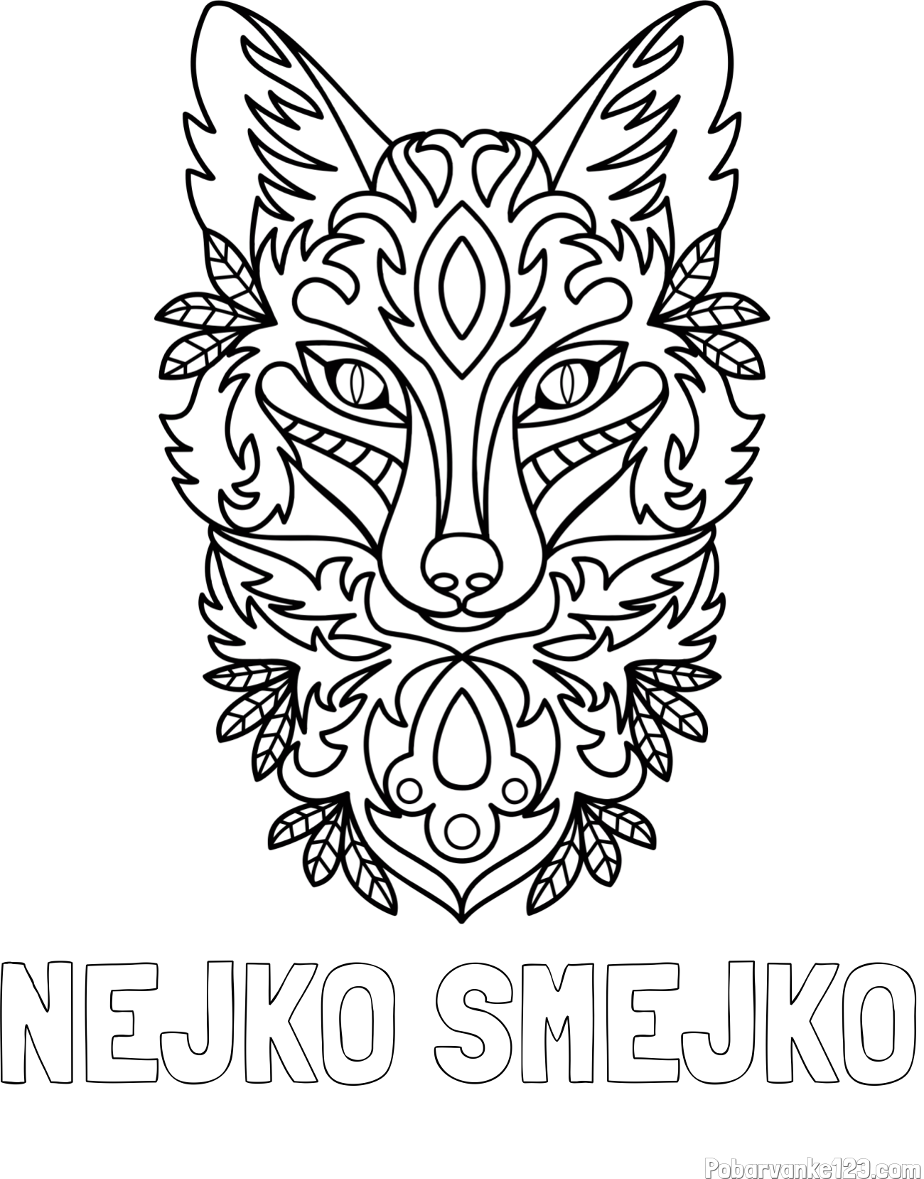 Pobarvanka imena NEJKO SMEJKO in pobarvanka volka - mandale
