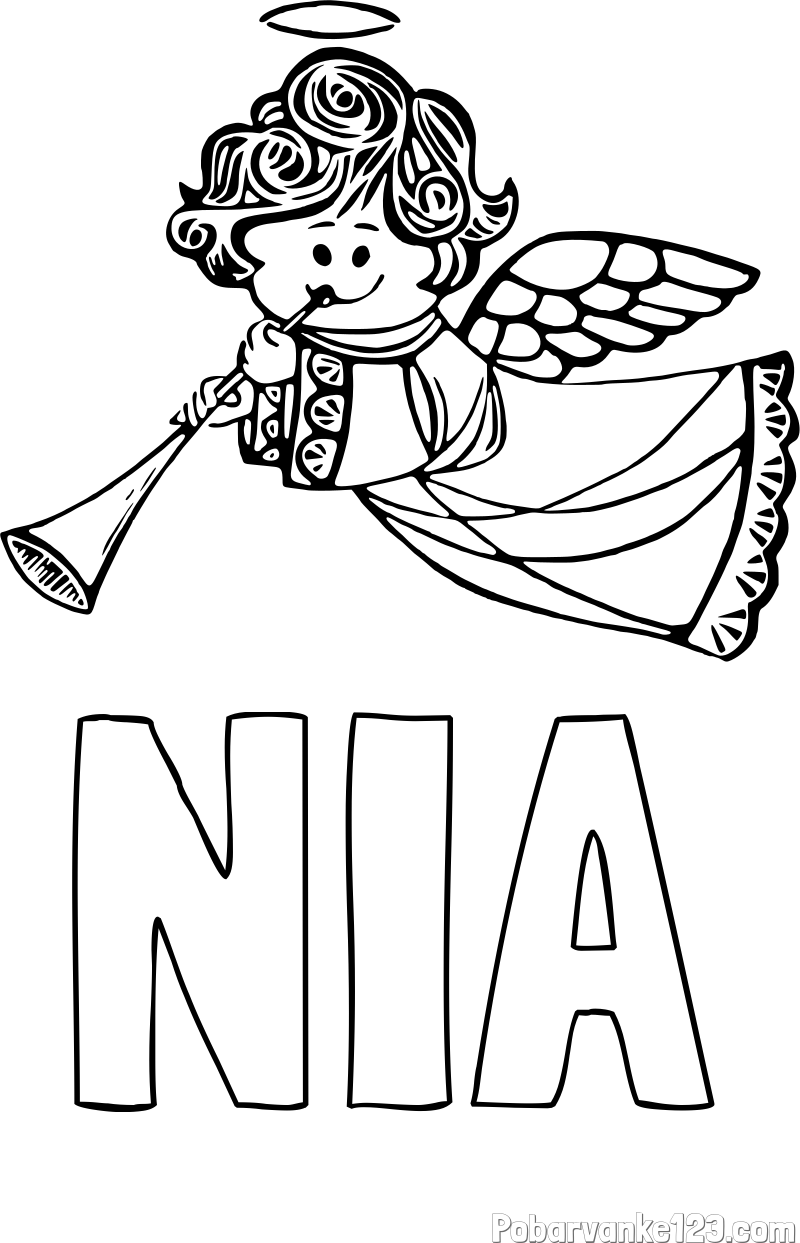 Pobarvanka imena NIA in pobarvanka angelčka