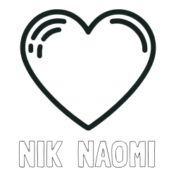 Online izdelana pobarvanka - Pobarvanka imena NIK  NAOMI in pobarvanka lepega srčka