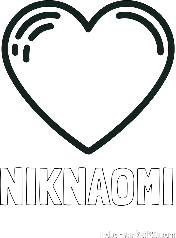 Pobarvanka imena NIKNAOMI in pobarvanka lepega srčka