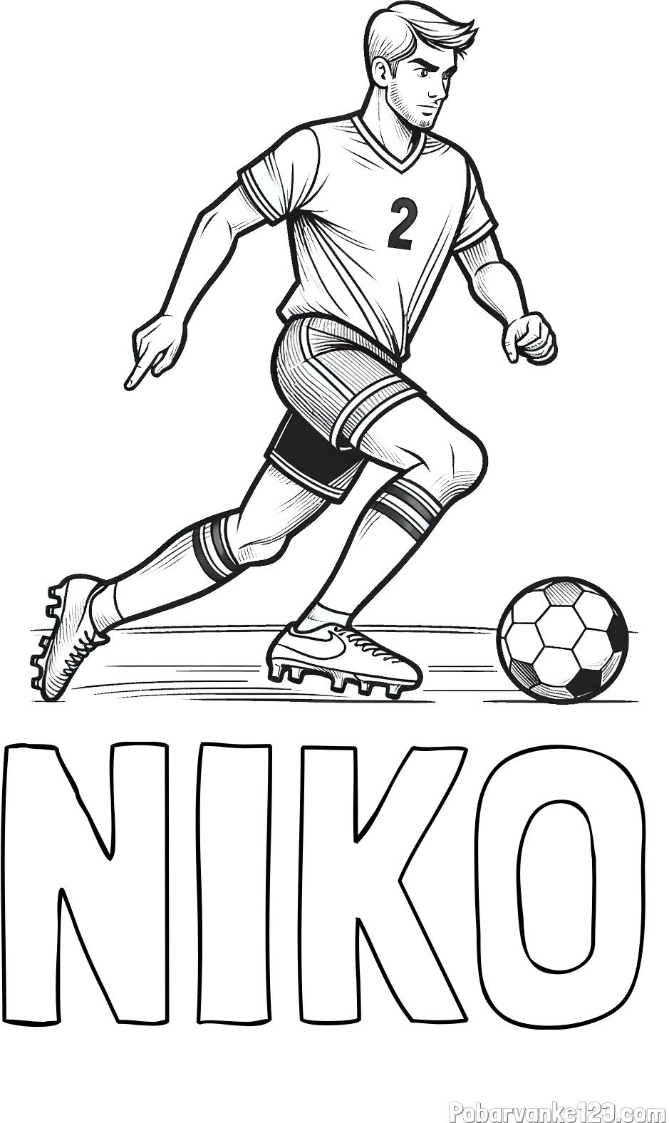 Pobarvanka imena NIKO in pobarvanka nogometaša
