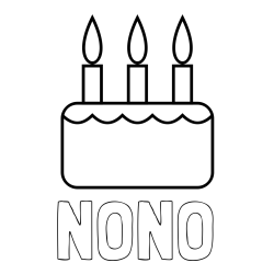 Online izdelana pobarvanka - Pobarvanka imena NONO in pobarvanka rojstnodnevne torte za 3. rojstni dan