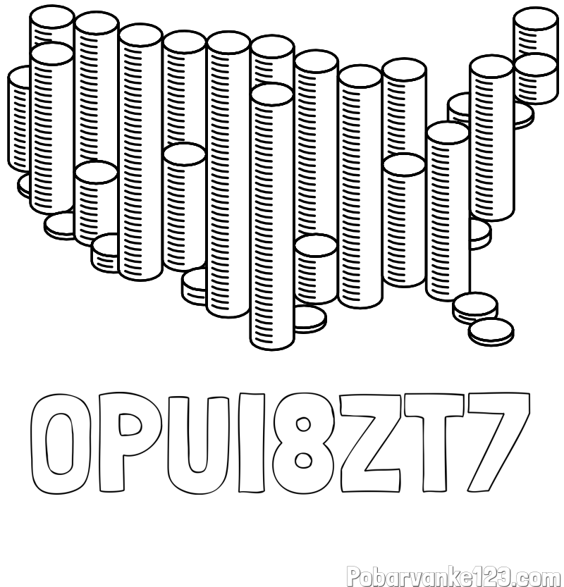 Pobarvanka imena OPUI8ZT7 in pobarvanka kovancev